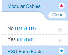 PSU Filter Options Modular / Non-Modular