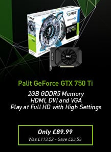 Palit NVIDIA GeForce GTX 750 Ti 2GB Graphics Card