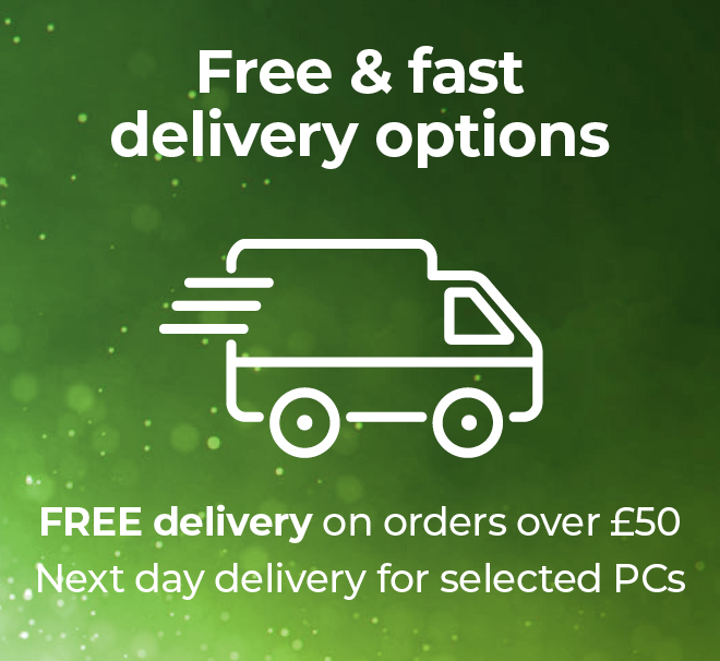 Free & Fast delivery options, including FREE delivery on orders over £50.