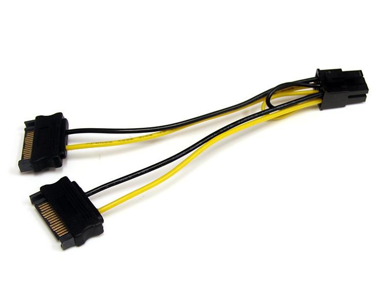 6 Inch Sata Power To 6 Pin Pci Express Video Card Power Cable Adapter 1501