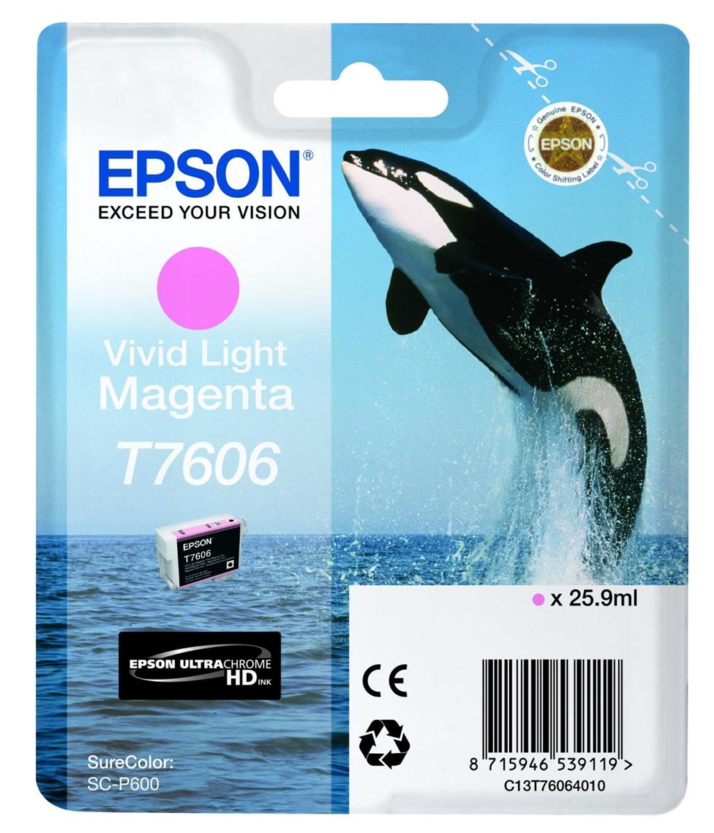 Epson C13T76064010/T7606 Ink Cartridge Light magenta, 2.8K Pages 25,9m