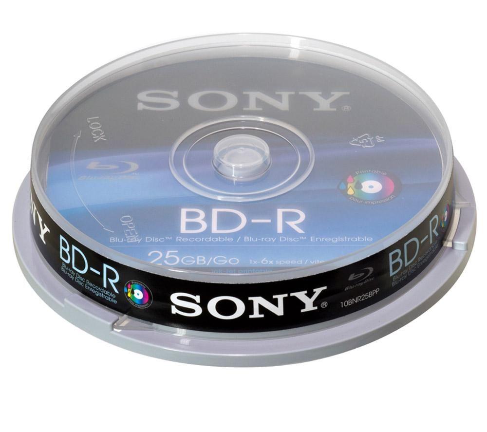 Sony Blu-Ray Disc 25GB 6x 10 Pack - Inkjet Printer 