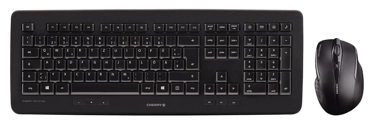 CHERRY DW 5100 Wireless Keyboard and Mouse Set (Black) - UK - JD-0510GB ...