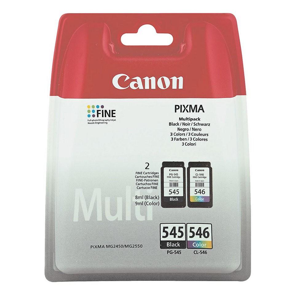 Canon PG-545 / CL-546 (Black/Colour - B/C/M/Y) Ink Cartridge (Yield 180 ...