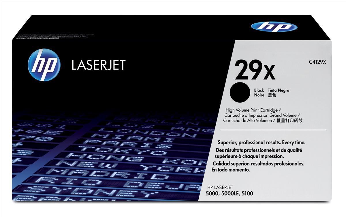 HP 29X Black Toner Cartridge for LaserJet 5000 (Yield 10,000) C4129X