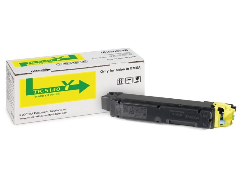 Kyocera TK-5140Y Yellow (Yield 5,000 Pages) Toner Cartridge for ECOSYS