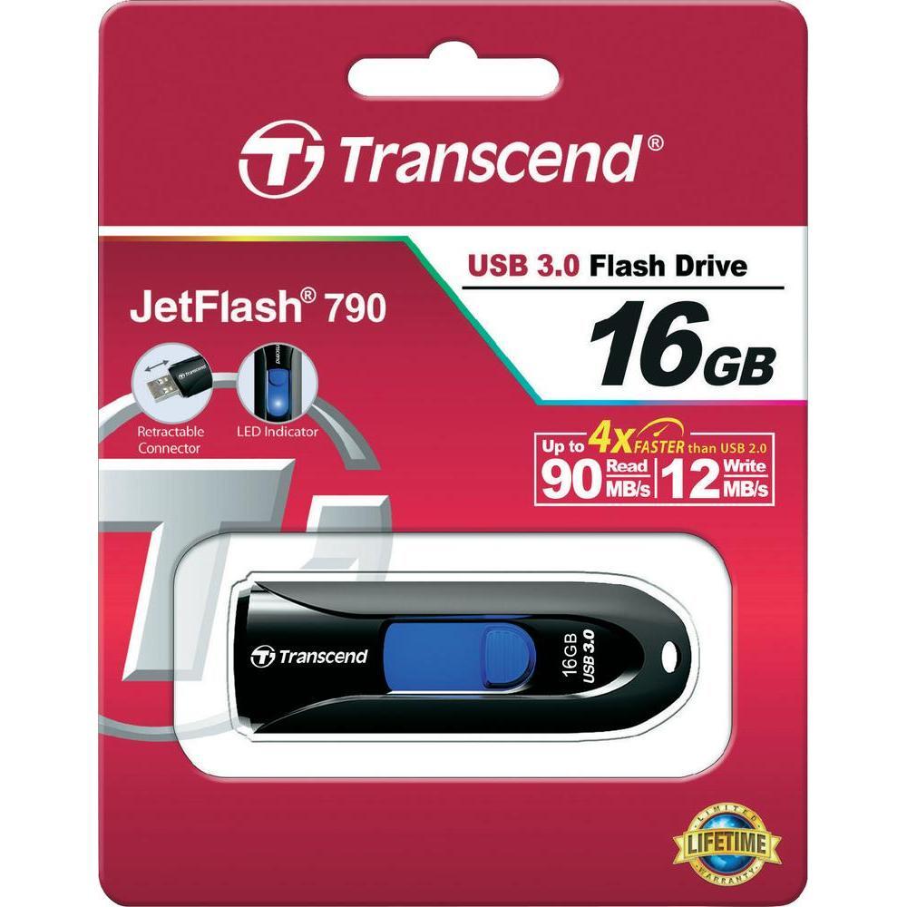 Transcend JetFlash 790 Drive (Black) - TS16GJF790K | CCL Computers