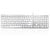 Accuratus 301 Mac USB Wired Full Size Multimedia Keyboard with White Square Tactile Keys and Silver Case for Apple Mac