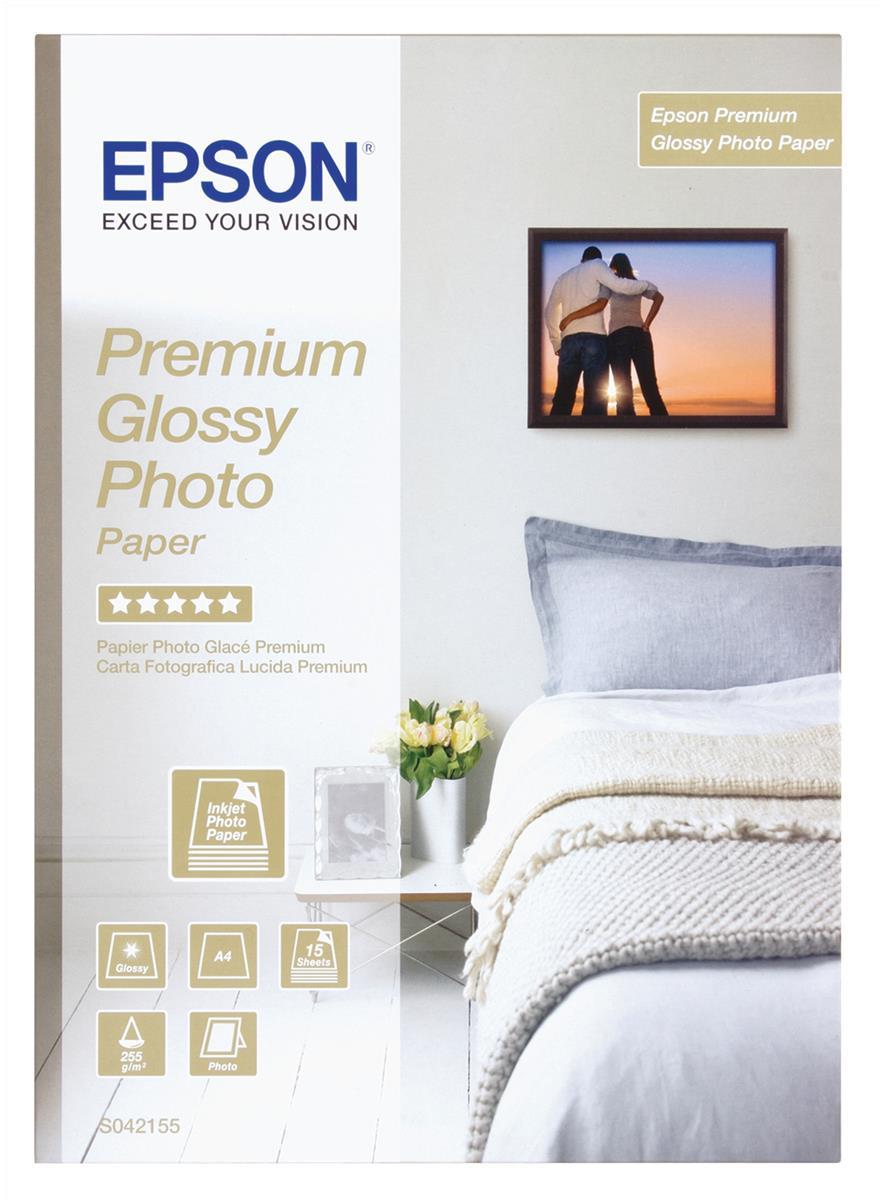 Epson Premium A4 255g M2 Glossy Photo Paper White 1 Pack Of 15