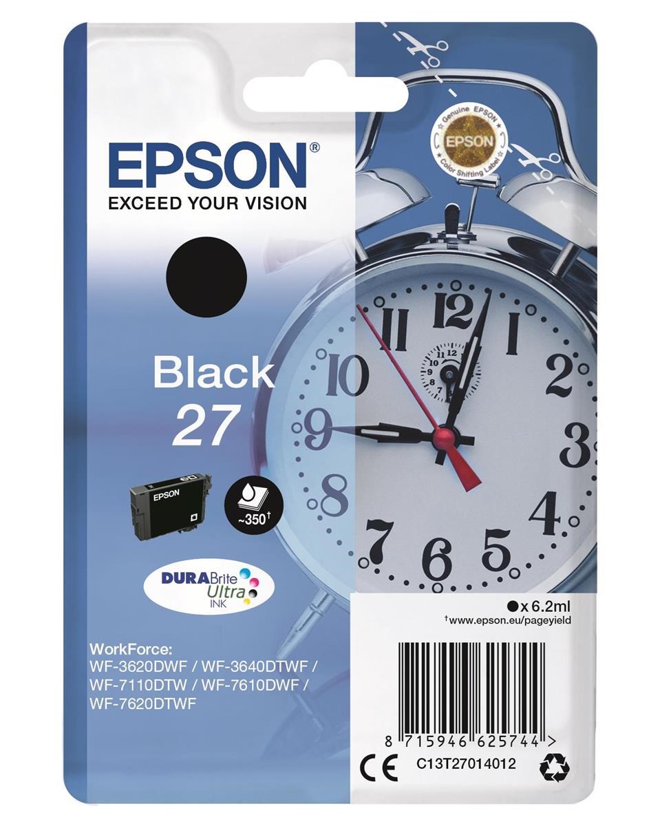 Epson Alarm Clock 27 (Yield: 350 Pages) Black DURABrite Ink Cartridge