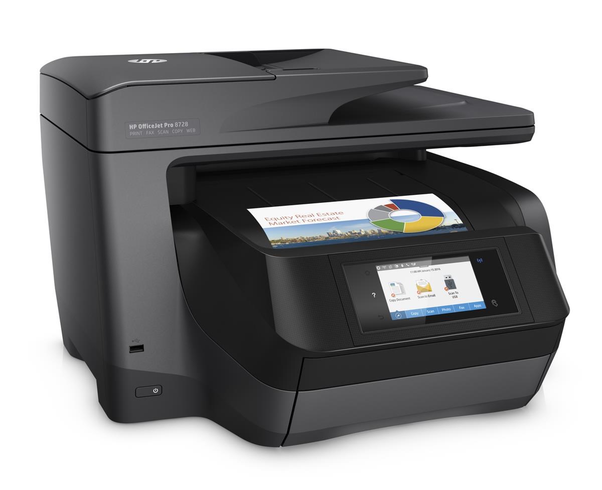 HP OfficeJet Pro 8728 (A4) Colour Inkjet Wireless All-in-One Printer ...