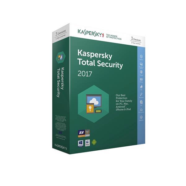 kaspersky total security 2017, for 5 devices, for pc/mac, product key card