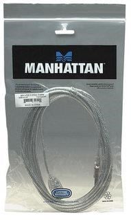 Photos - Cable (video, audio, USB) MANHATTAN Hi-Speed USB Extension Cable (3m) A Male / A Female  340 (Silver)