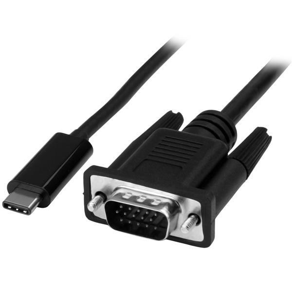 Photos - Cable (video, audio, USB) Startech.com (1m) USB-C to VGA Adaptor Cable 1920x1200  CDP2VGAMM1M (Black)