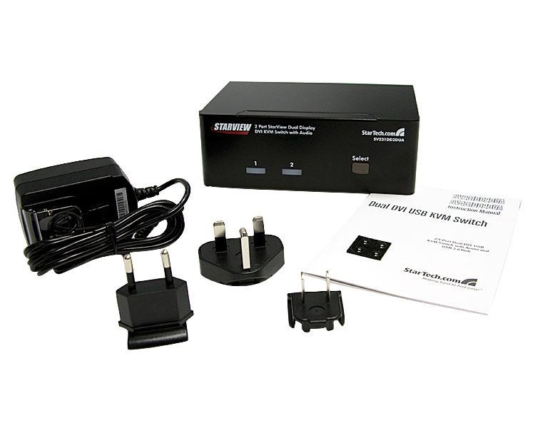Photos - KVM Switch Startech.com 2-Port Dual DVI USB  with Audio and USB 2.0 Hub SV2 