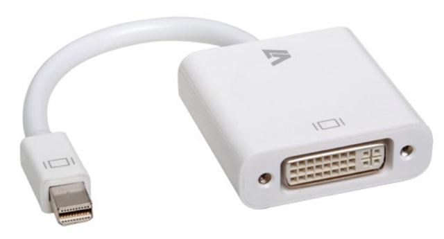 Photos - Cable (video, audio, USB) V7 Mini DisplayPort (Male) to DVI  Adaptor CBL-MD1WHT-5E (Female)