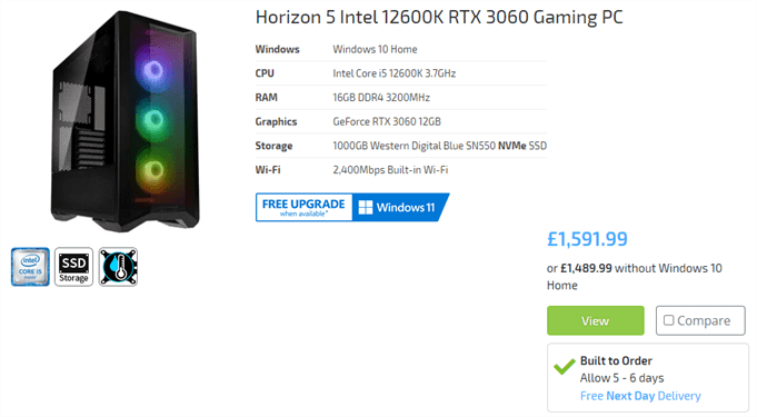 Horizon 5 Intel 12600K RTX 3060