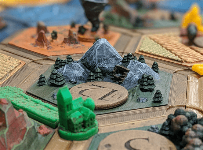 3D printed and painted Catan board