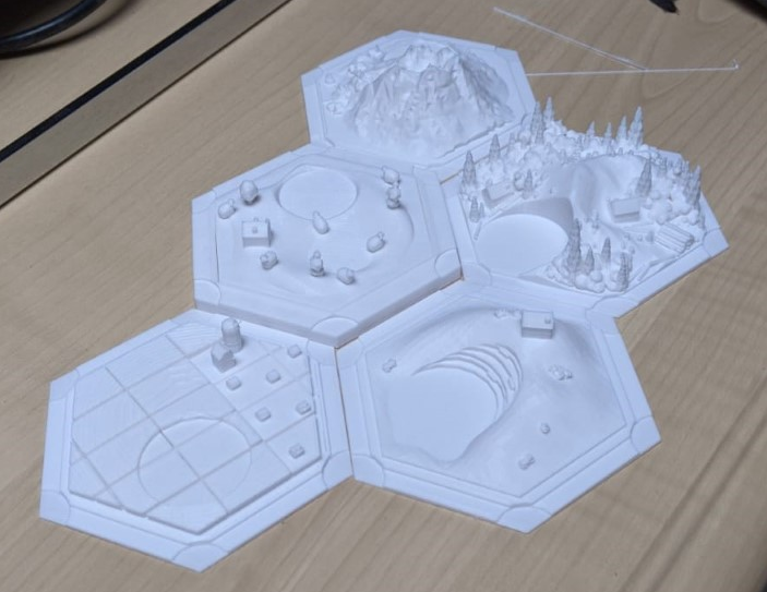 3D printed Catan board unpainted