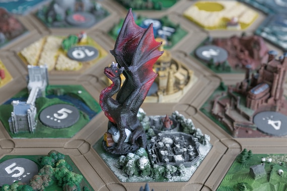 3D Printed Catan Robber Token Dragon