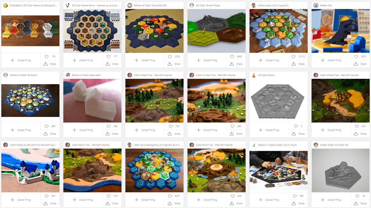 Free Catan STL files on Thingiverse