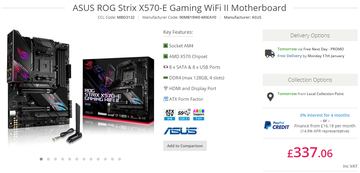 ASUS ROG Strix X570-E Gaming WiFi II Motherboard