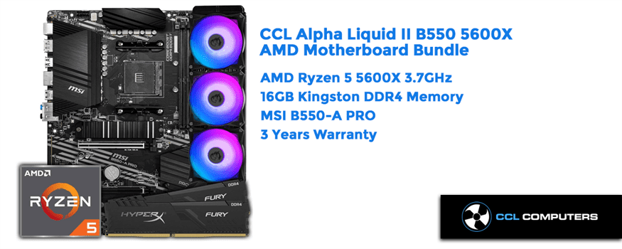 CCL Alpha Liquid II B550 5600X Motherboard Bundle