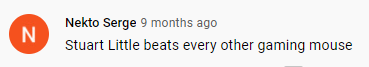 Funny YouTube comment about gaming mice