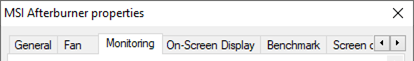MSI Afterburner Properties Monitoring Tab Screenshot
