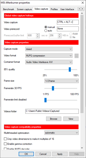 Recording A Benchmark MSI Afterburner