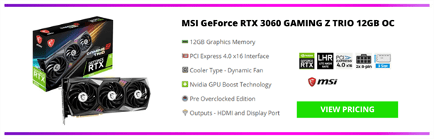 MSI GeForce RTX 3060 GAMING Z TRIO 12GB OC GPU