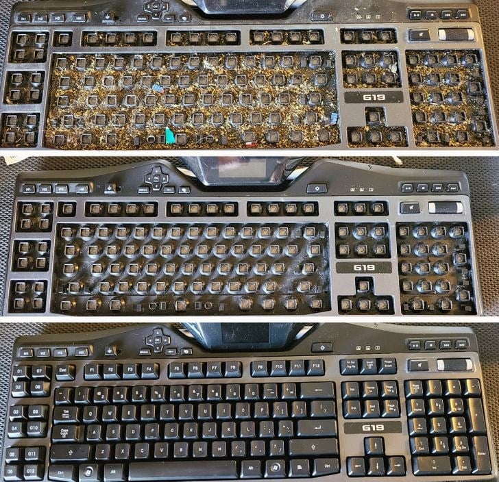 Dirty Keyboard Before and After