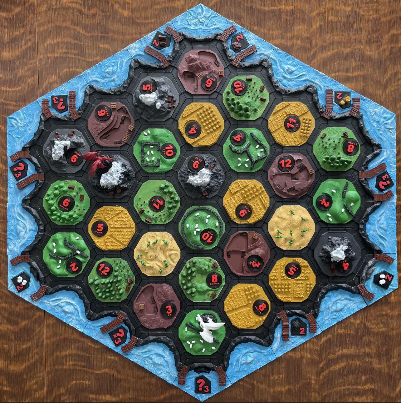 Custom 3D printed Catan set by Beffy5Layer full board