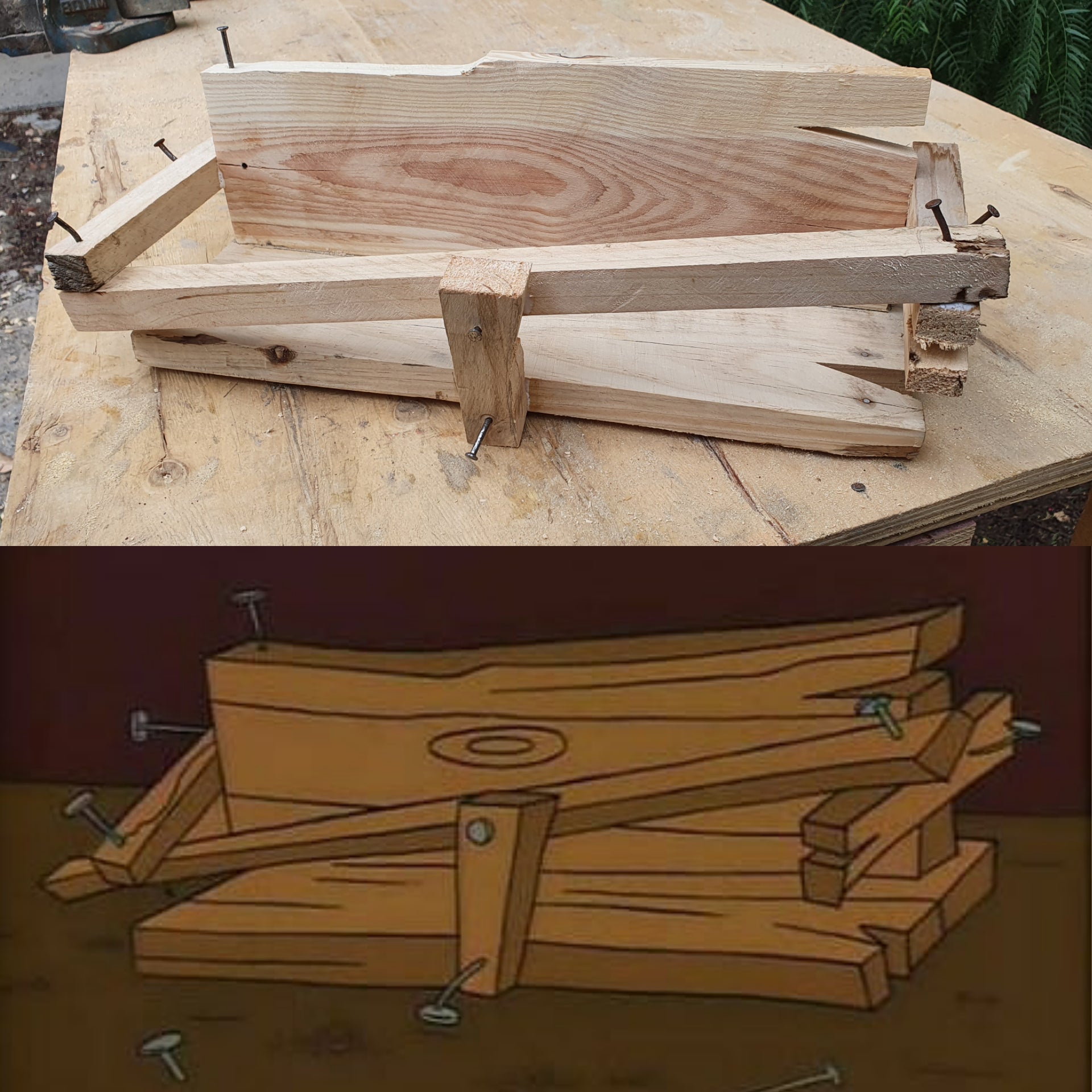 Homer's spice rack from the Simpsons from Reddit woodworking subreddit