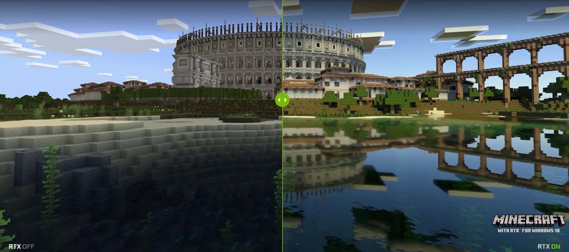 Minecraft Ray Tracing RTX 3050 Screenshot from Nvidia website
