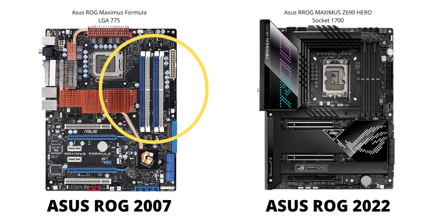 Motherboard difference - modern vs old