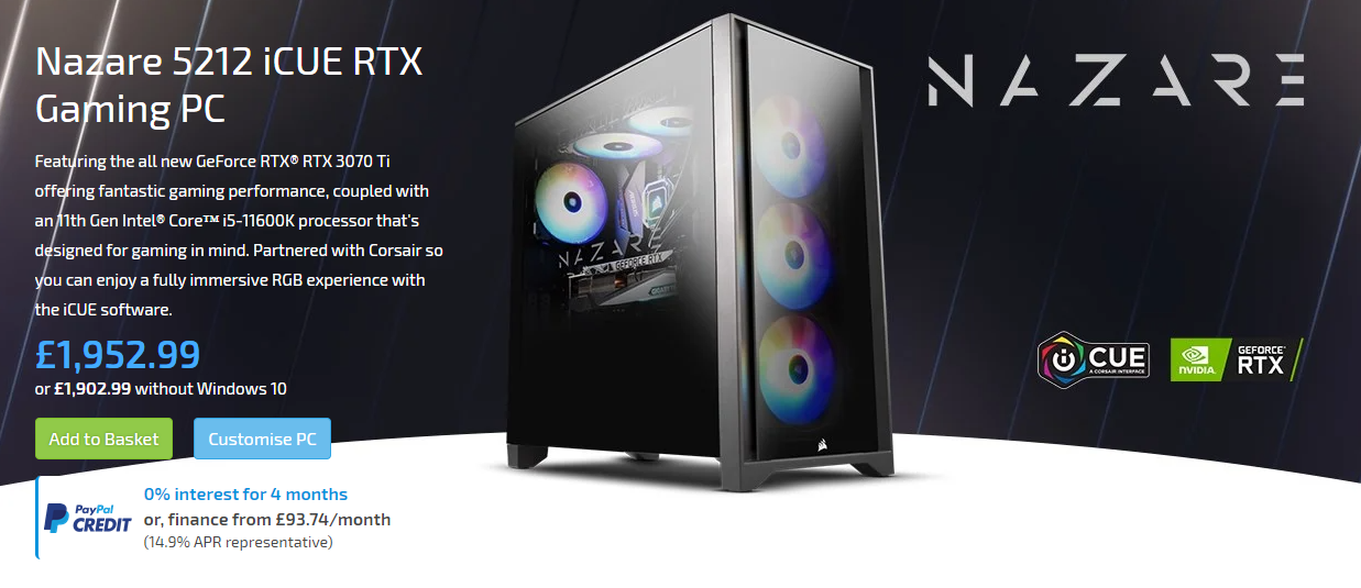 Nazare 5212 iCUE RTX Gaming PC