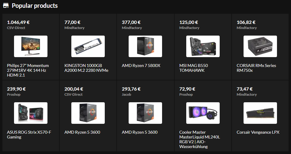 BuildAPC.gg Popular Products