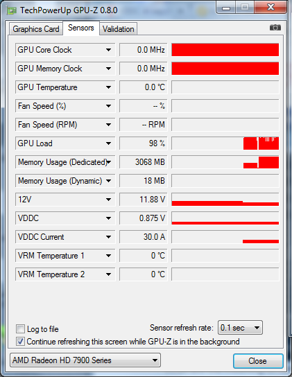 TechPowerUp GPU-Z Benchmarking Utility - Sensors