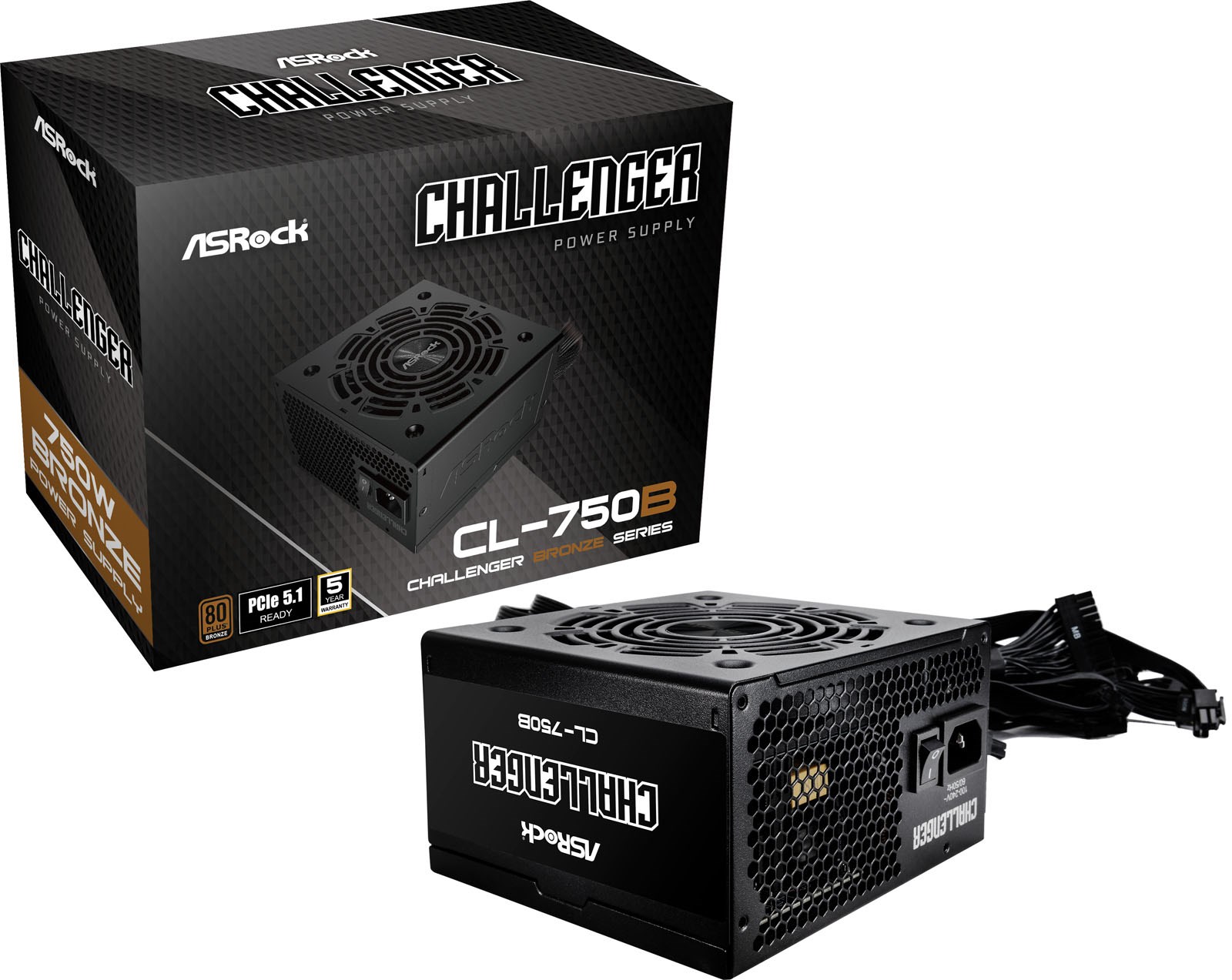 750W ASRock Challenger 750B 80 Plus Bronze PSU