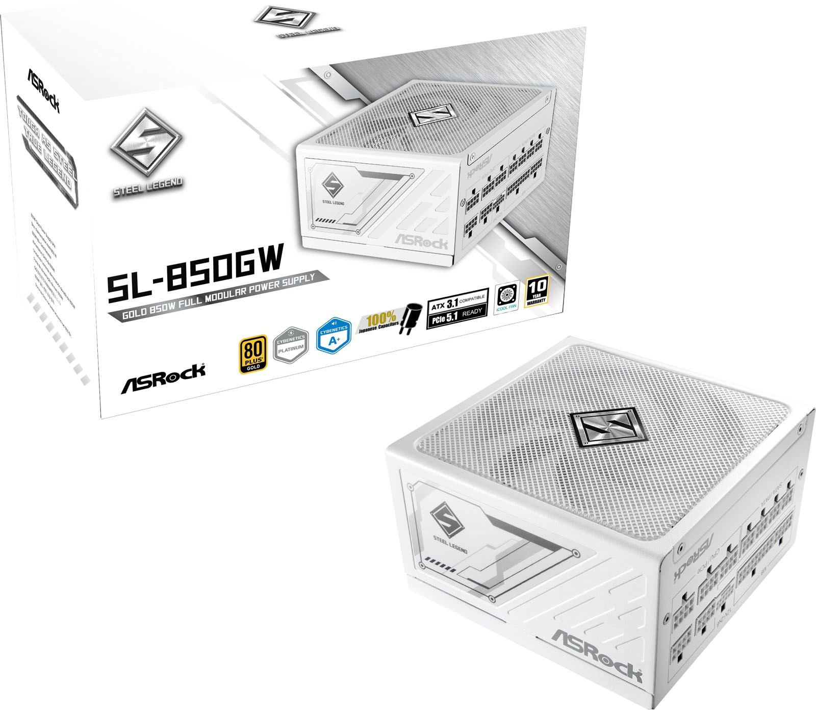 850W ASRock Steel Legend 850GW Modular 80 Plus Gold PSU