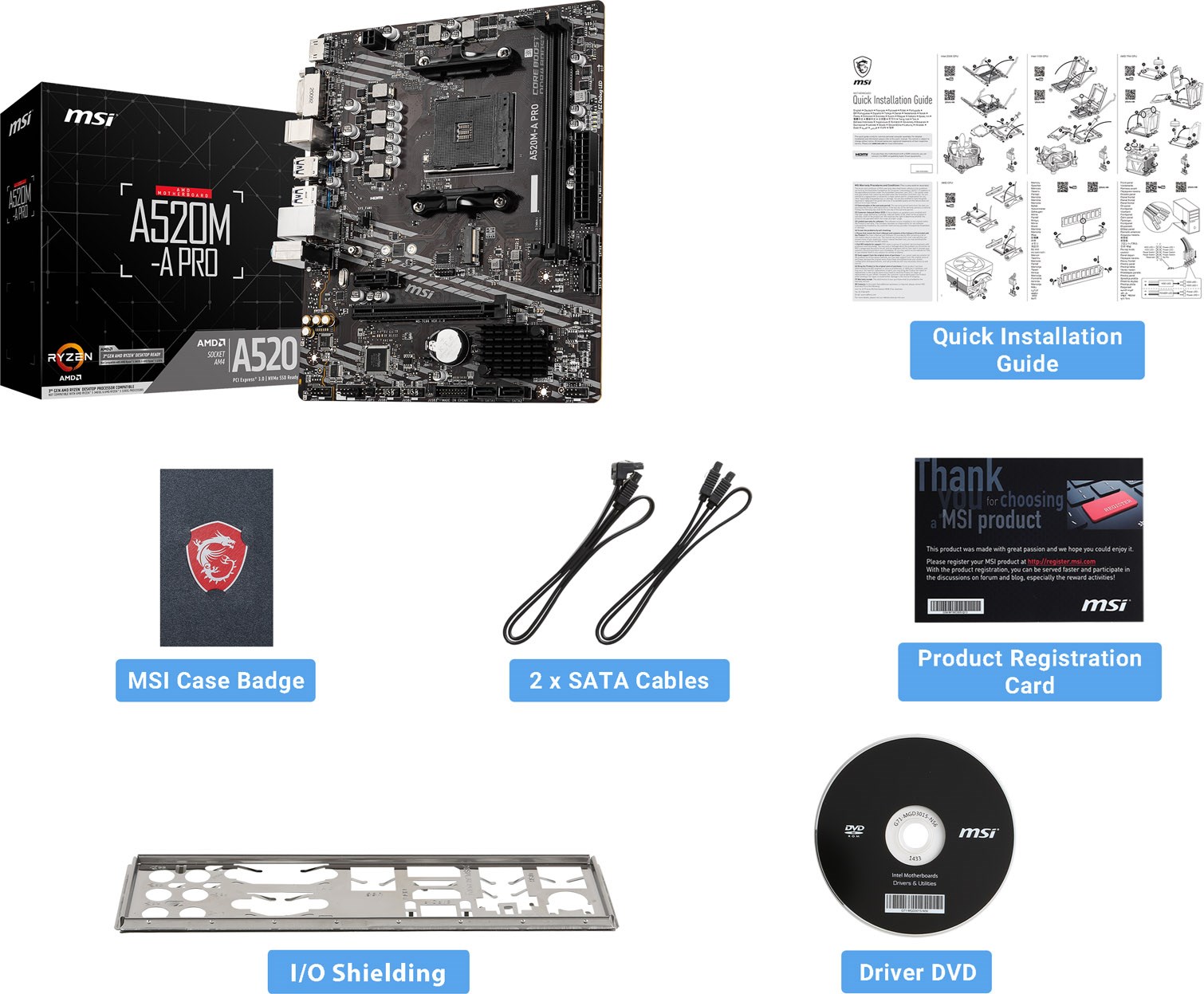 MSI A520M-A PRO AMD Socket AM4 Motherboard - A520M-A PRO | CCL