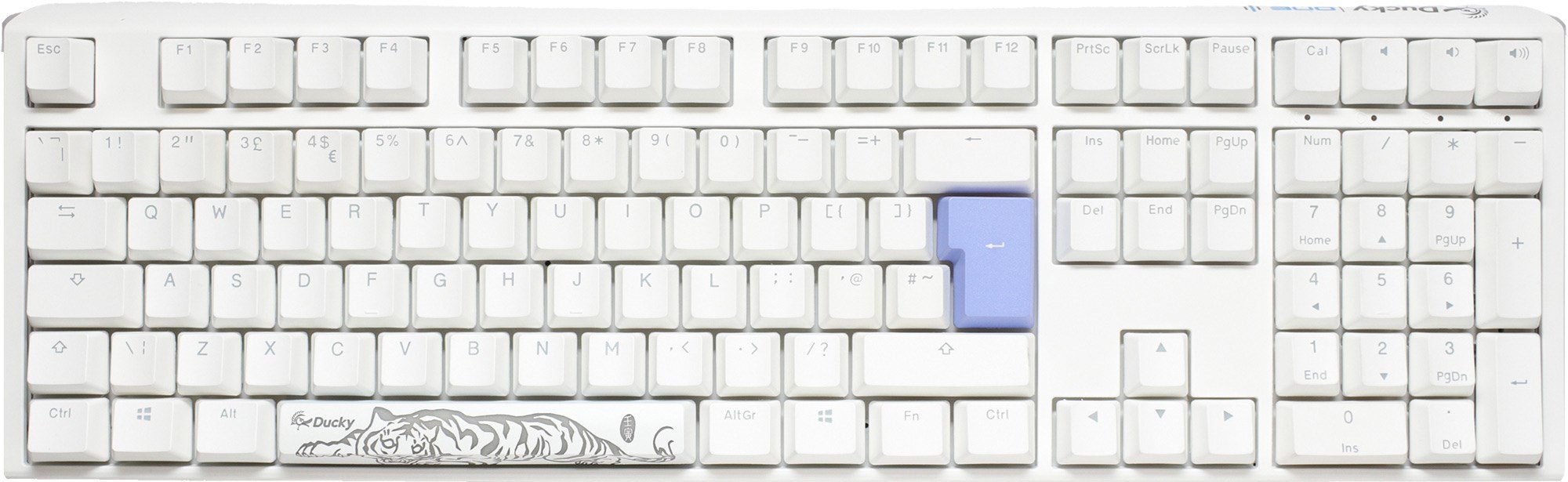 white mechanical keyboard cherry mx blue