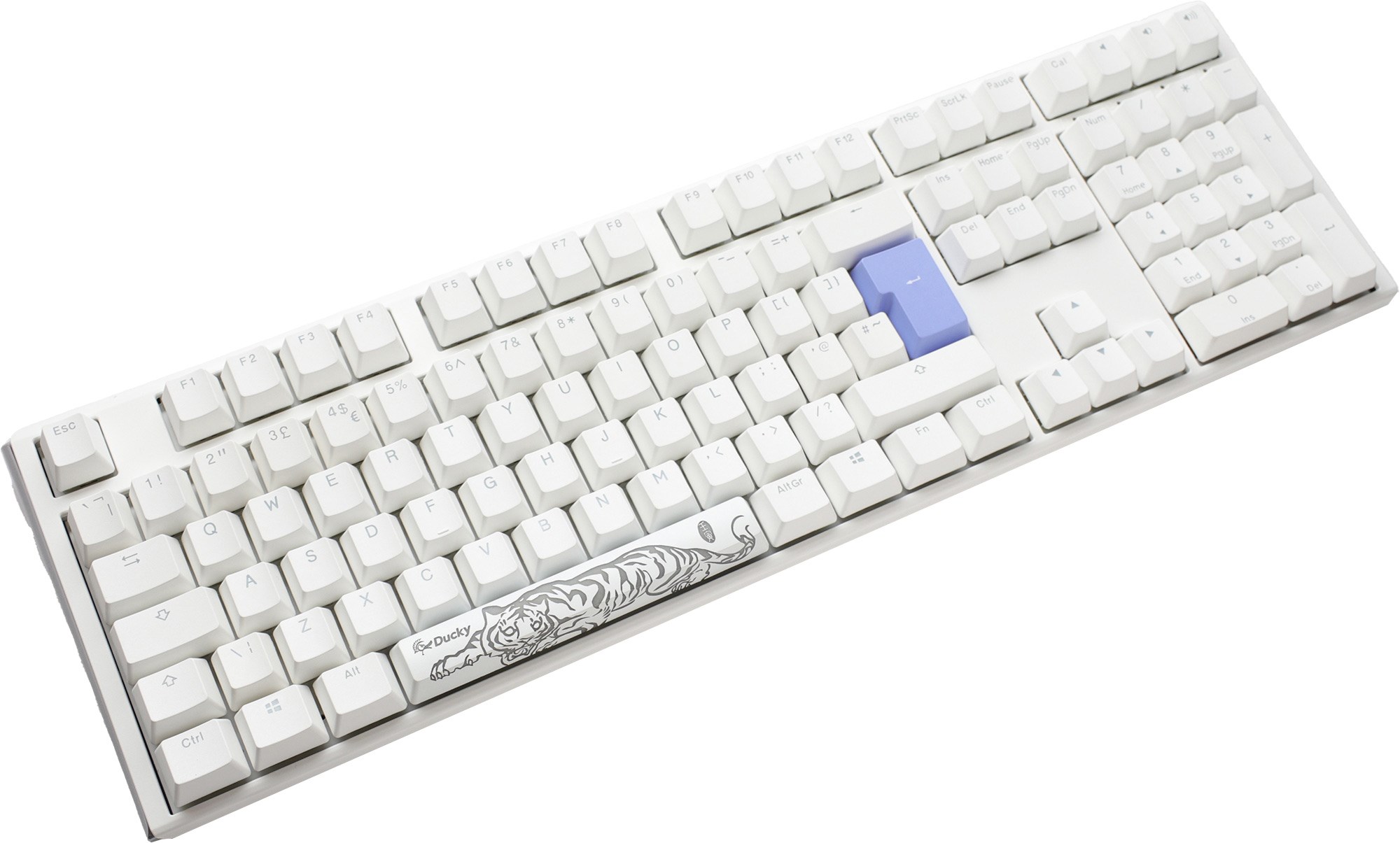 white mechanical keyboard cherry mx blue