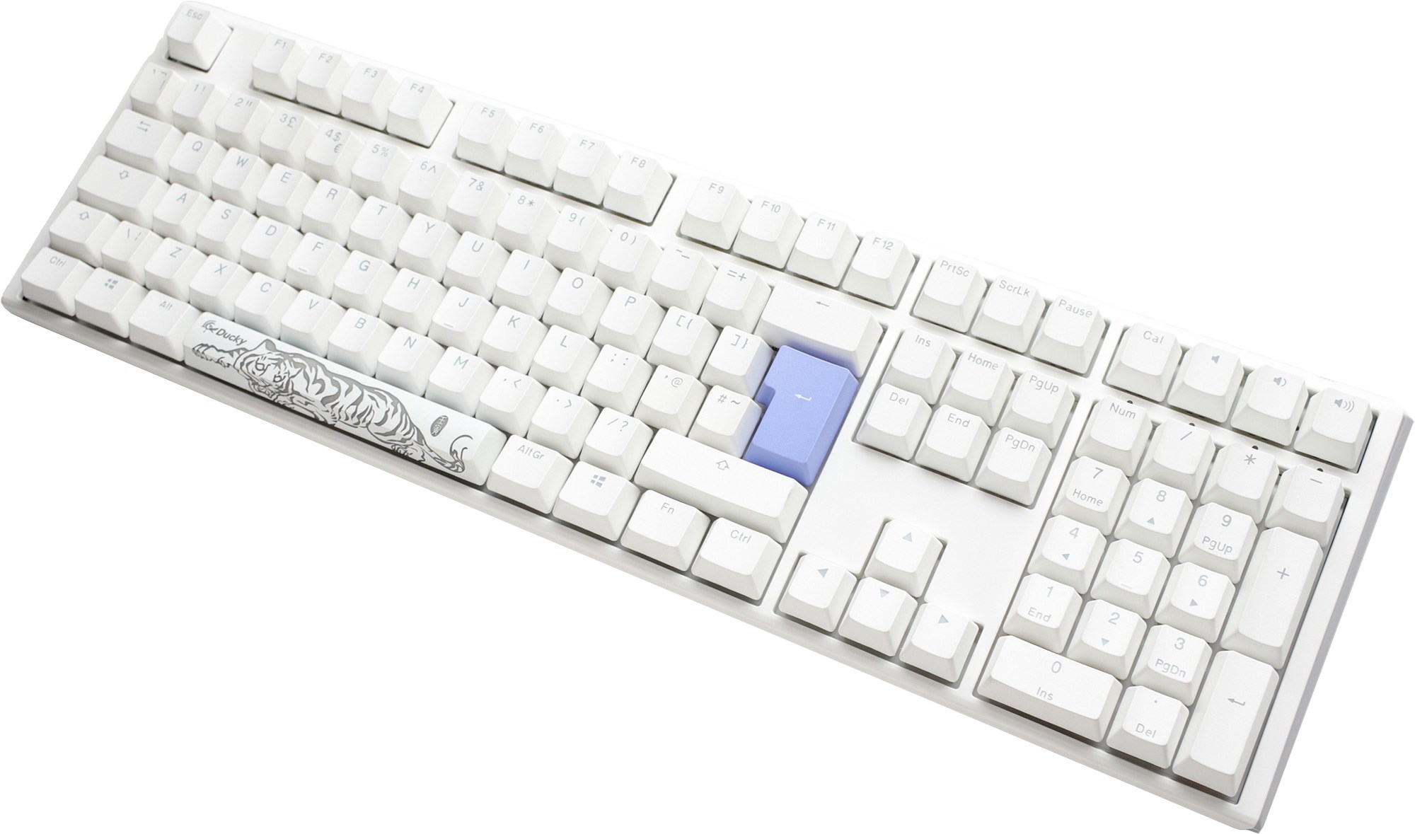 white mechanical keyboard cherry mx blue