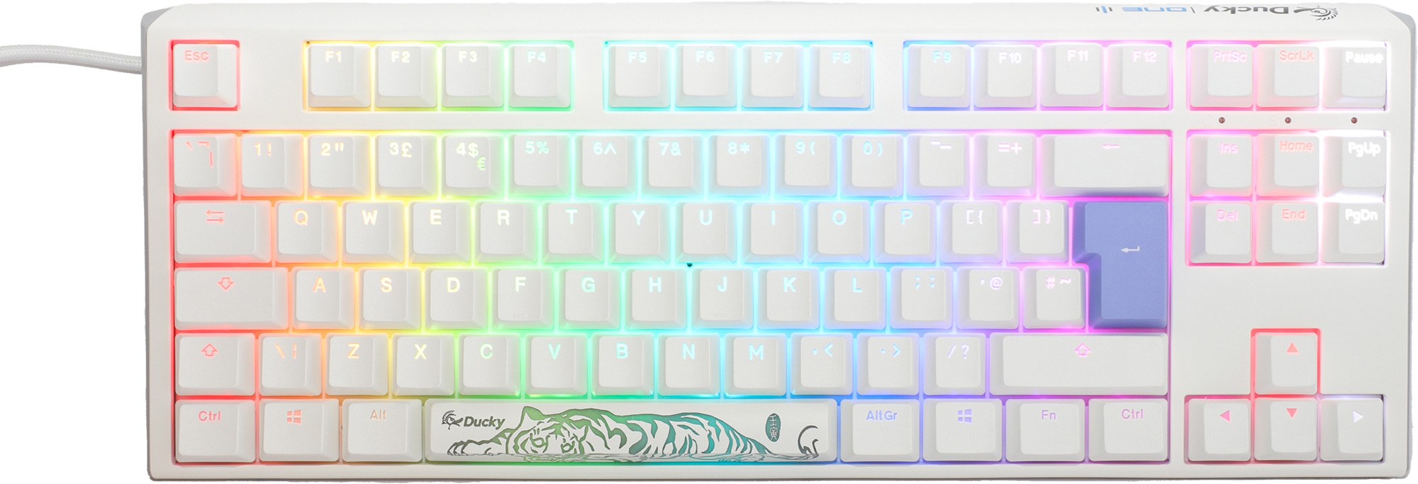 ducky one white on white tkl rgb led keyboard