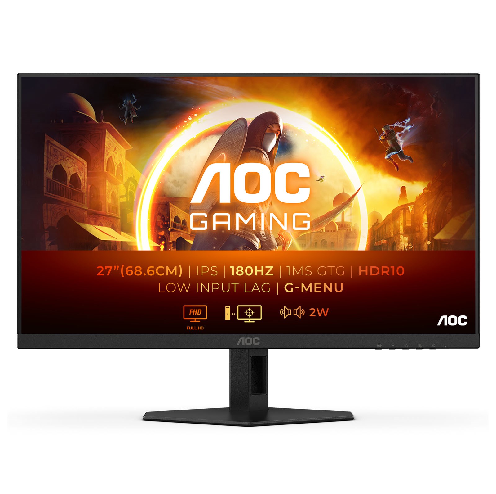 AOC 27G4XE 27" Full HD Gaming Monitor - IPS, 180Hz, Speakers, HDMI, DP