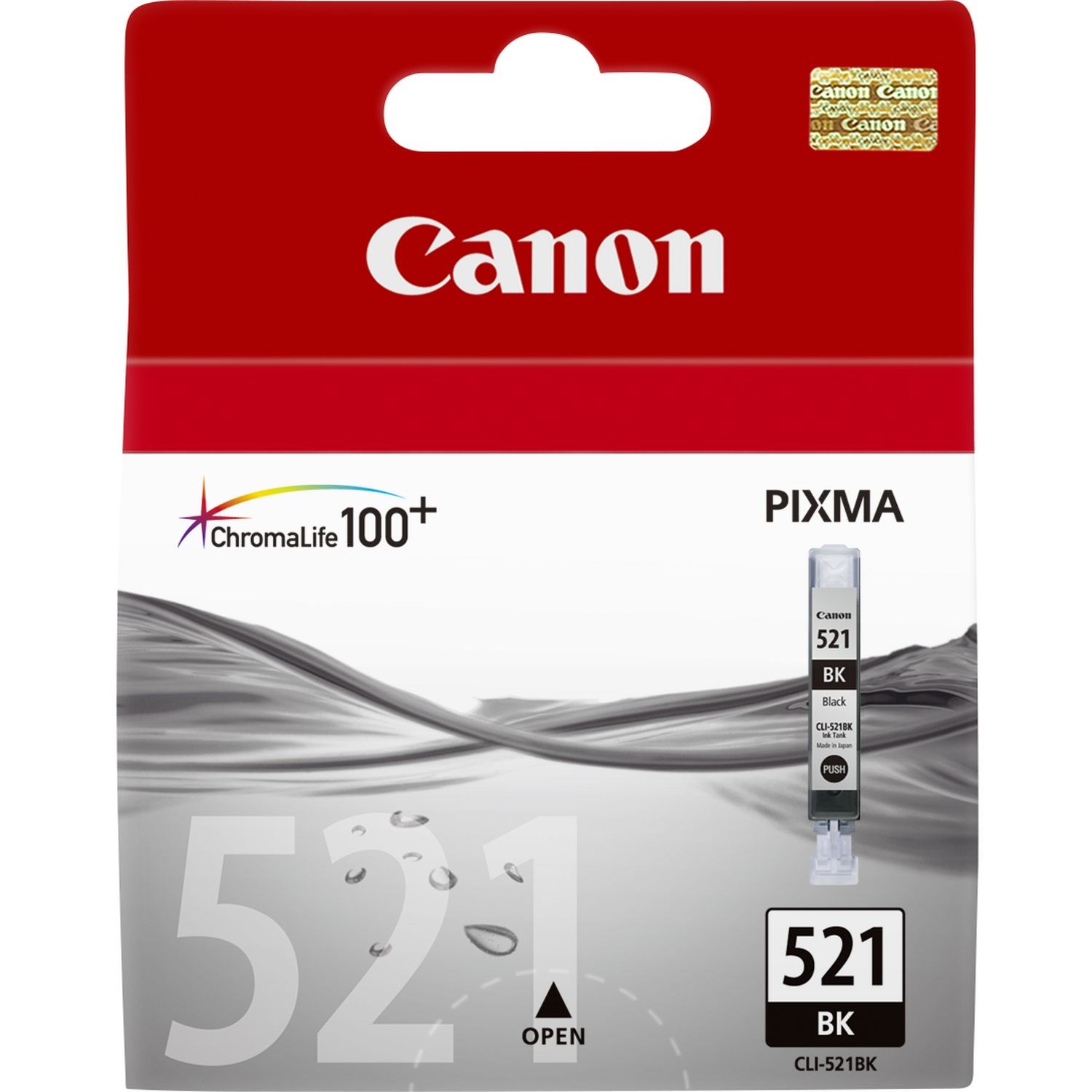 Canon CLI-521BK Ink Cartridge - Black, 9ml (Yield 1250 Pages)