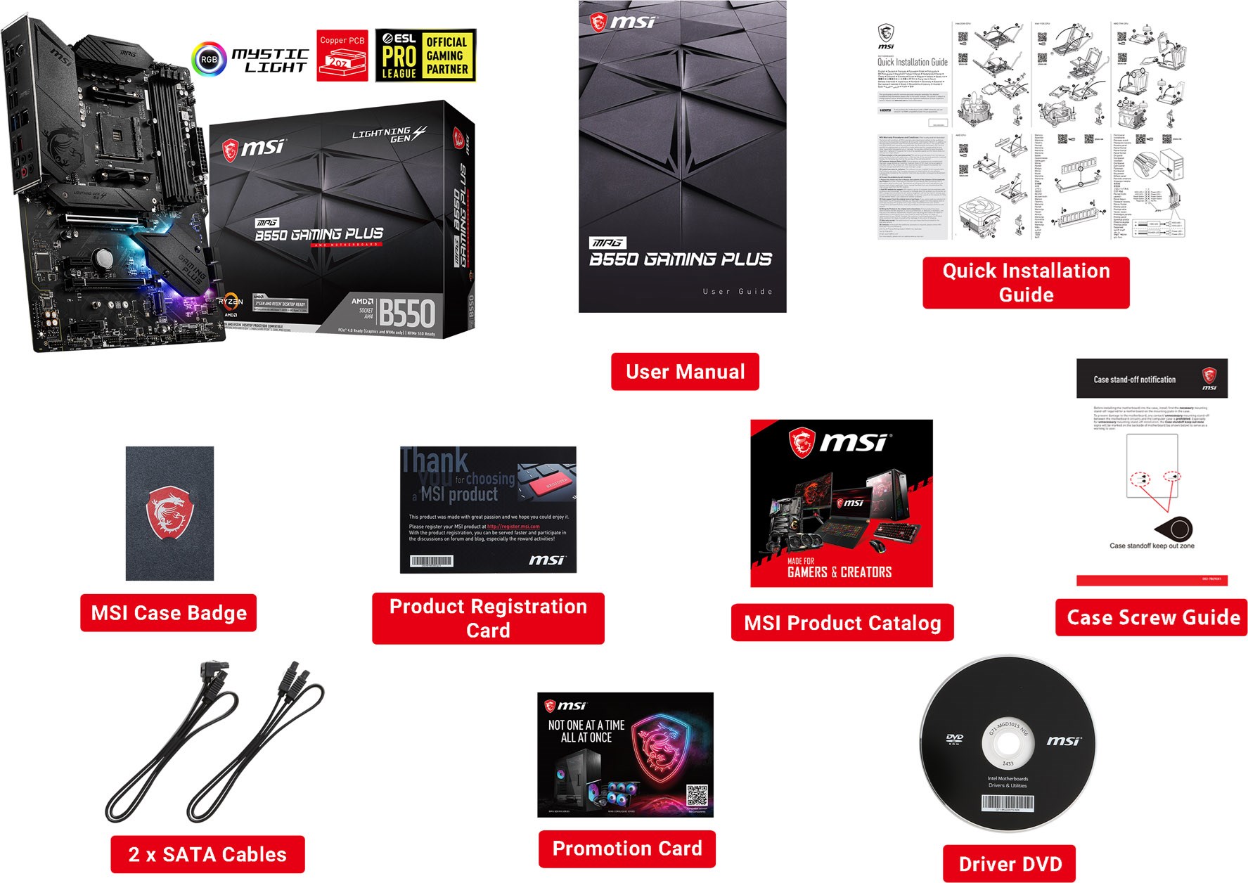 MSI MPG B550 GAMING PLUS AMD Socket AM4 Motherboard - MPG