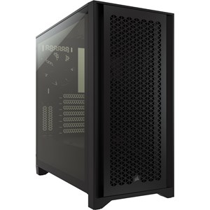 Corsair 4000D Airflow Mid Tower E-ATX Case in Black with Tempered Glass, USB-C